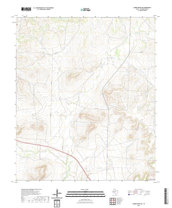 Cumbie Draw NE, TX — USGS 7.5-minute topo (2022)