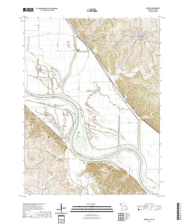 Oregon, MO-KS — USGS 7.5-minute topo (2021)