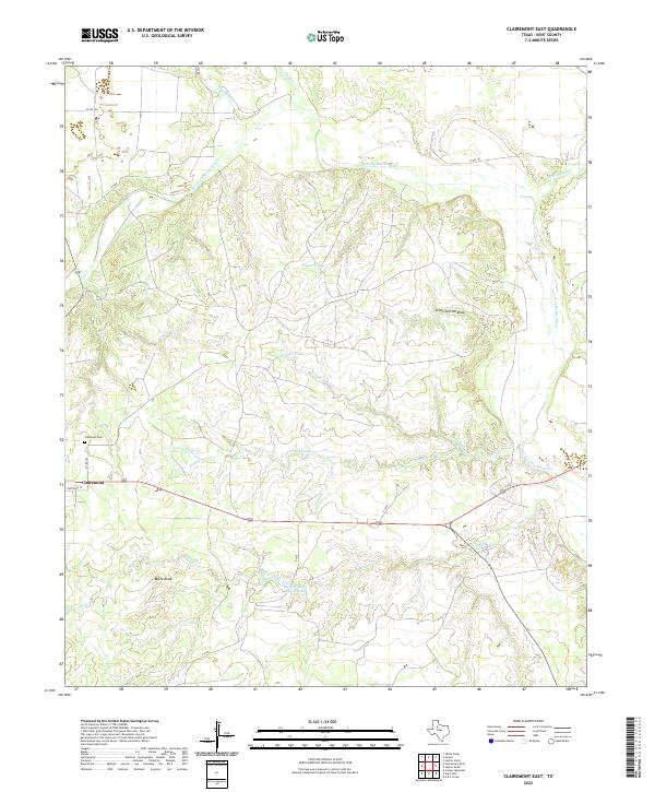 Clairemont East, TX — USGS 7.5-minute topo (2022)
