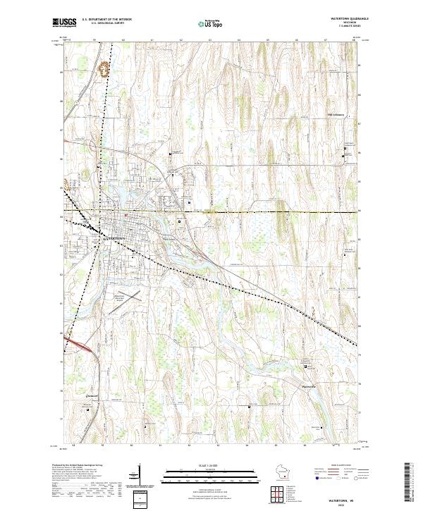 Watertown, WI — USGS 7.5-minute topo (2022)