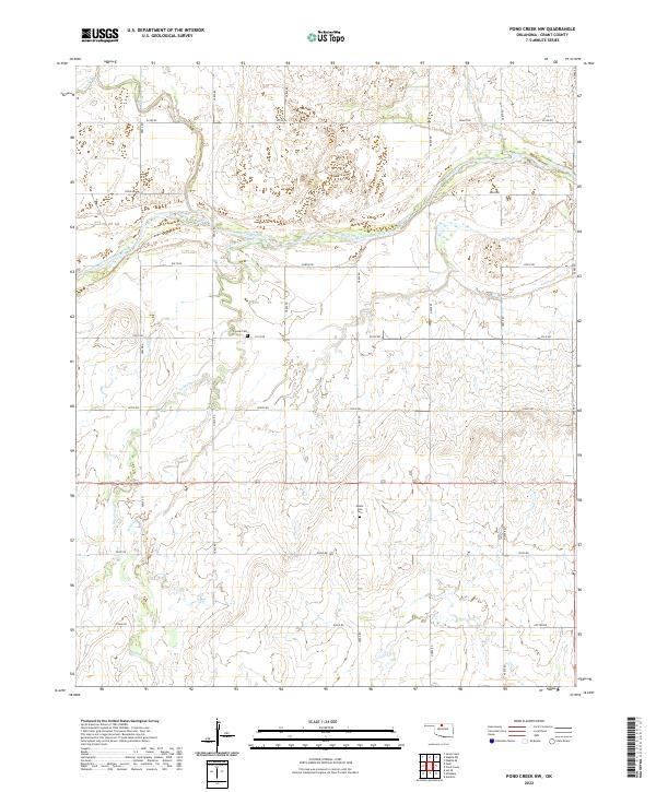 Pond Creek NW, OK — USGS 7.5-minute topo (2022)