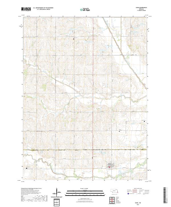 Cook, NE — USGS 7.5-minute topo (2021)