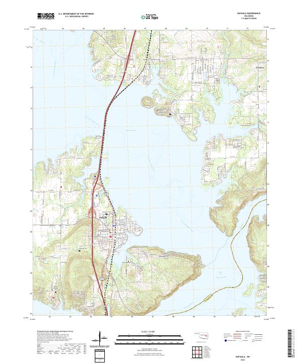 Eufaula, OK — USGS 7.5-minute topo (2022)