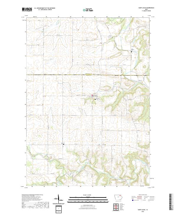 Saint Lucas, IA — USGS 7.5-minute topo (2022)