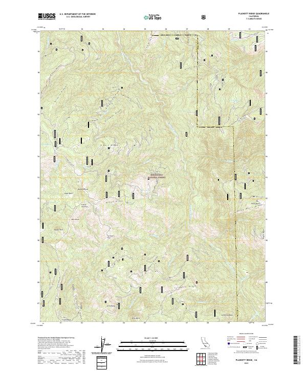 Plaskett Ridge, CA — USGS 7.5-minute topo (2021)