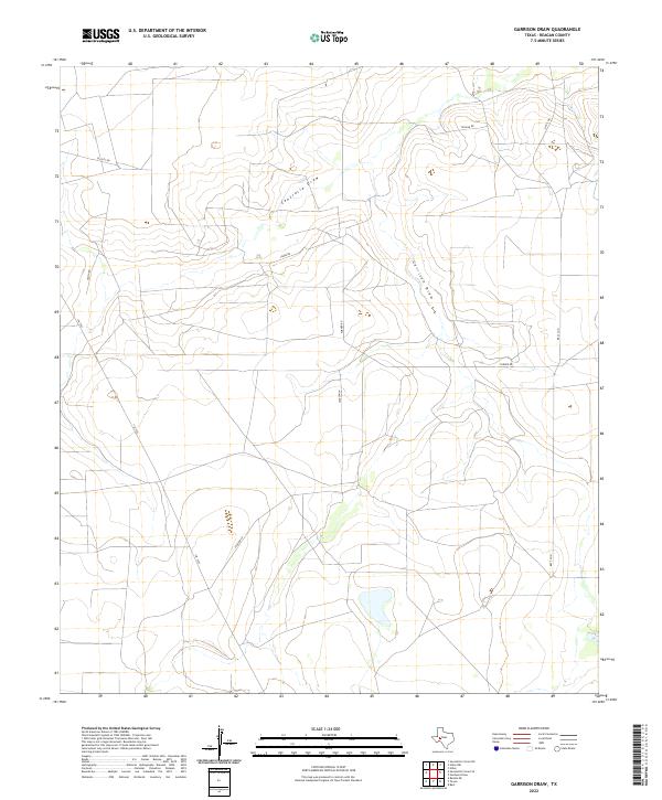 Garrison Draw, TX — USGS 7.5-minute topo (2022)