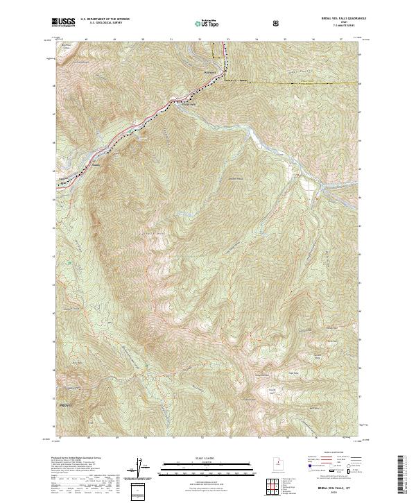 Bridal Veil Falls, UT — USGS 7.5-minute topo (2023)