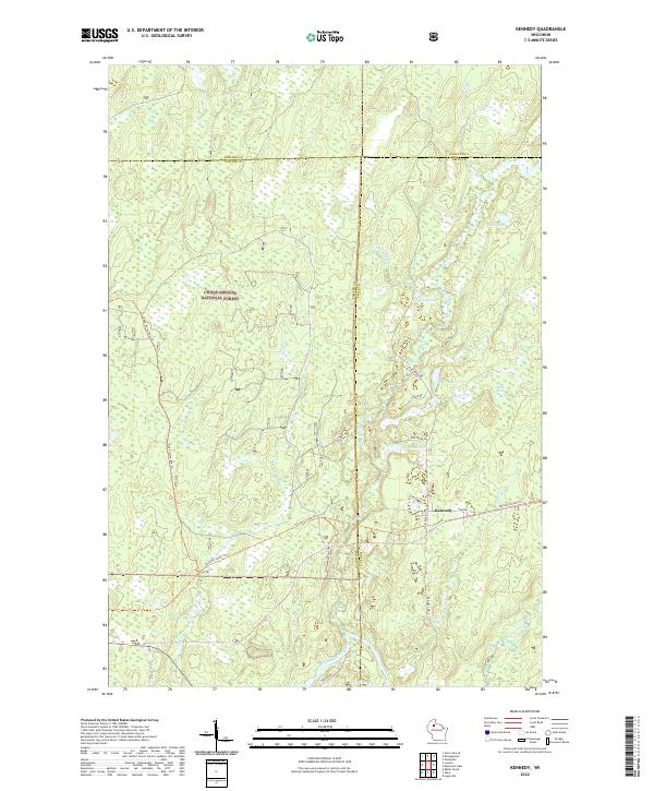 Kennedy, WI — USGS 7.5-minute topo (2022)