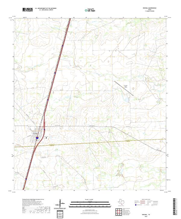 Encinal, TX — USGS 7.5-minute topo (2022)