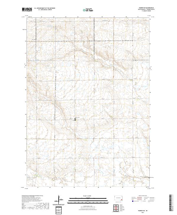 Parker SW, SD — USGS 7.5-minute topo (2021)