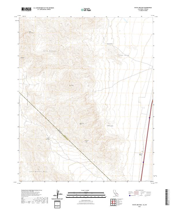 State Line Pass, CA-NV — USGS 7.5-minute topo (2021)