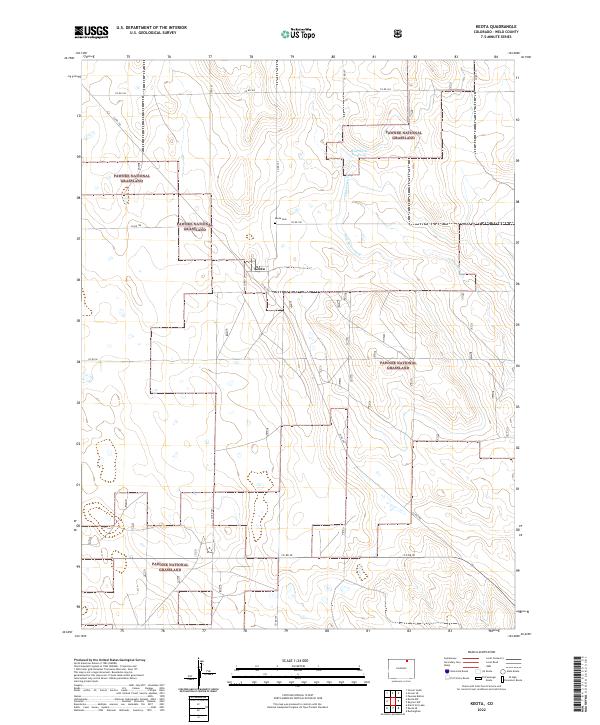 Keota, CO — USGS 7.5-minute topo (2022)
