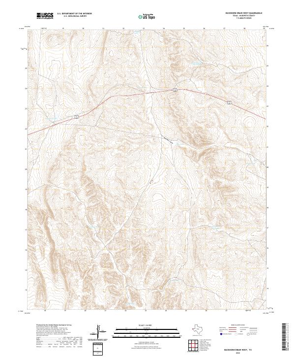 Buckhorn Draw West, TX — USGS 7.5-minute topo (2022)