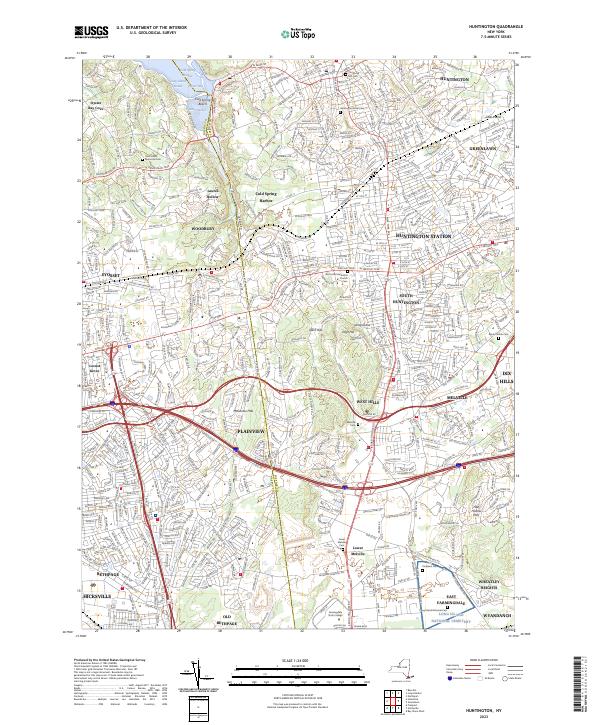 Huntington, NY — USGS 7.5-minute topo (2023)