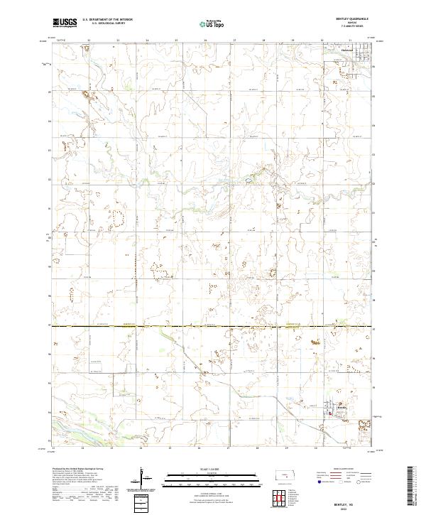 Bentley, KS — USGS 7.5-minute topo (2022)