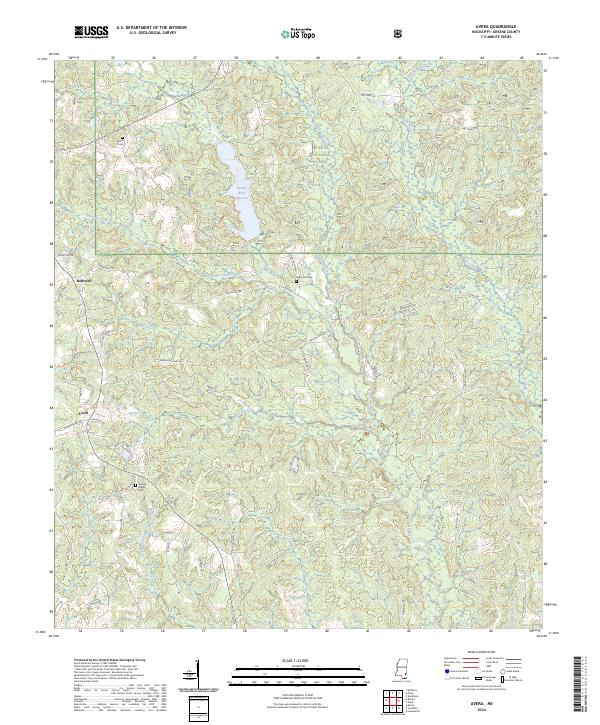 Avera, MS — USGS 7.5-minute topo (2024)