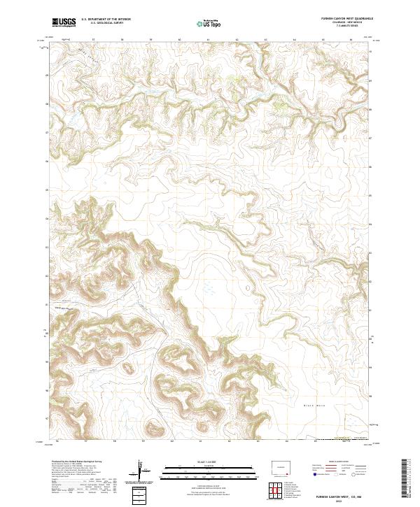 Furnish Canyon West, CO-NM — USGS 7.5-minute topo (2022)