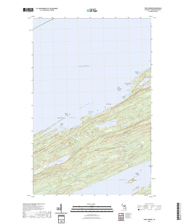 Todd Harbor, MI — USGS 7.5-minute topo (2023)