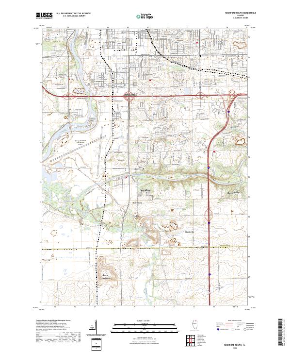 Rockford South, IL — USGS 7.5-minute topo (2024)