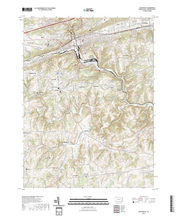 Coatesville, PA — USGS 7.5-minute topo (2023)