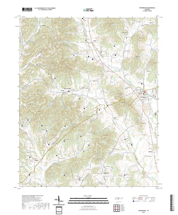 Petersburg, TN — USGS 7.5-minute topo (2022)