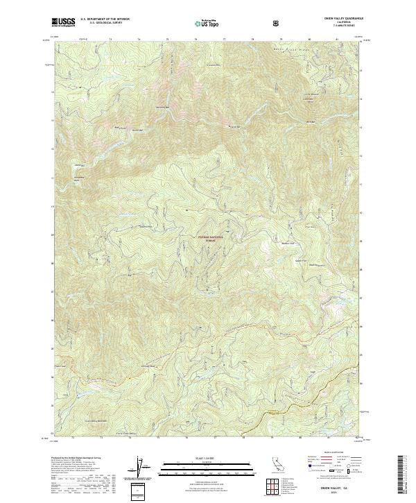 Onion Valley, CA — USGS 7.5-minute topo (2021)