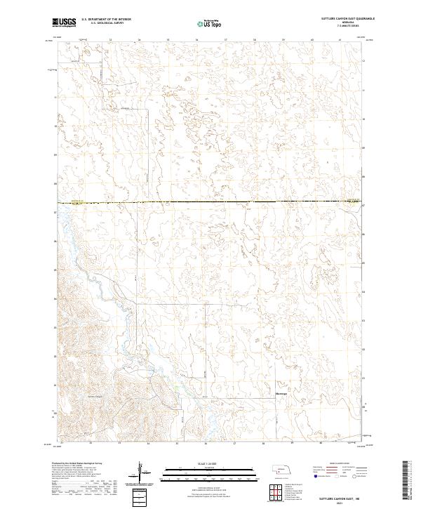 Suttlers Canyon East, NE — USGS 7.5-minute topo (2021)