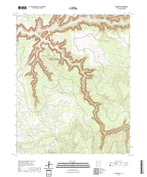 Spider Rock, AZ — USGS 7.5-minute topo (2021)
