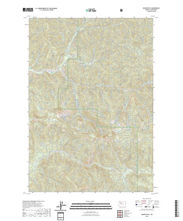 Quartzville, OR — USGS 7.5-minute topo (2023)