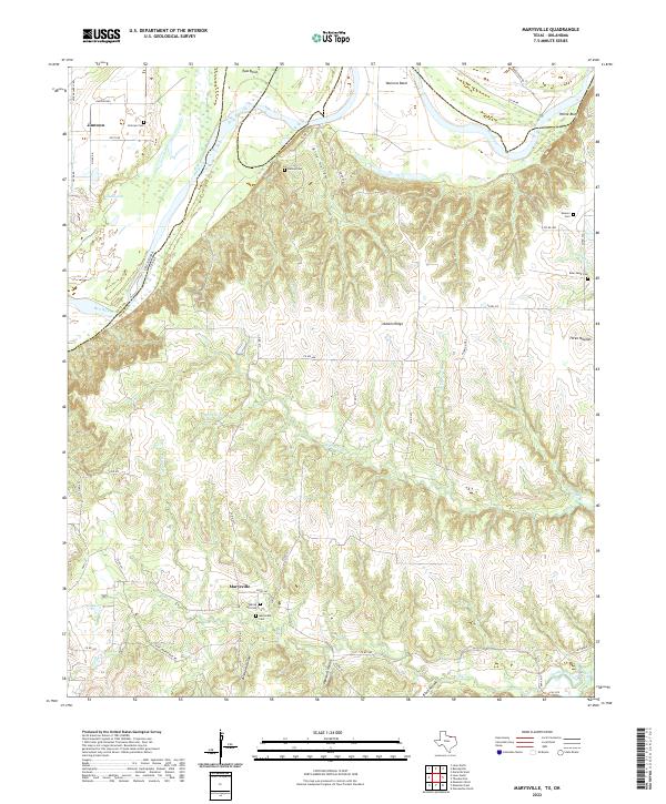 Marysville, TX-OK — USGS 7.5-minute topo (2022)