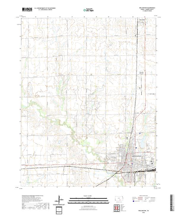 Wellington, KS — USGS 7.5-minute topo (2022)