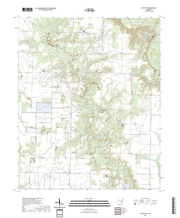 De Witt NE, AR — USGS 7.5-minute topo (2024)