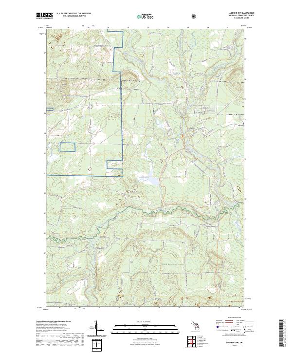 Luzerne NW, MI — USGS 7.5-minute topo (2023)