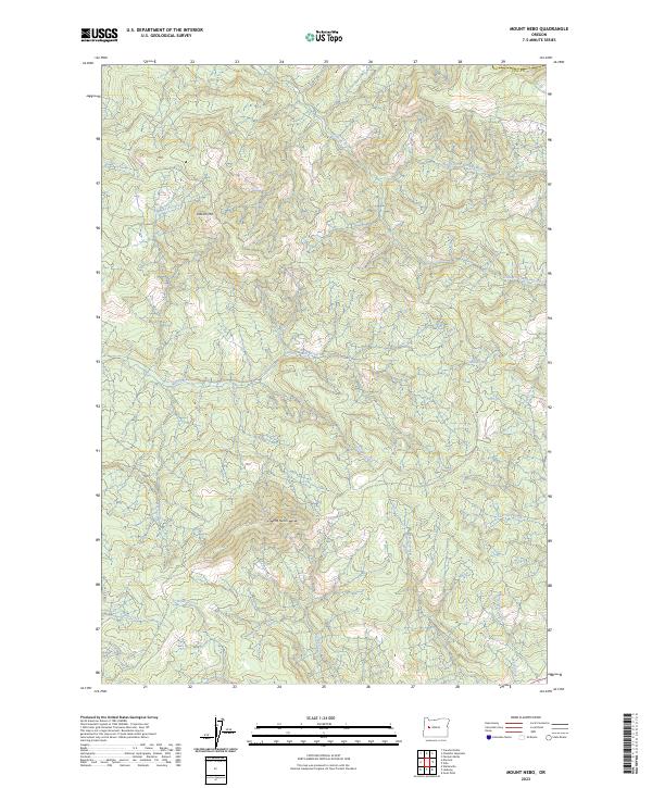 Mount Nebo, OR — USGS 7.5-minute topo (2023)