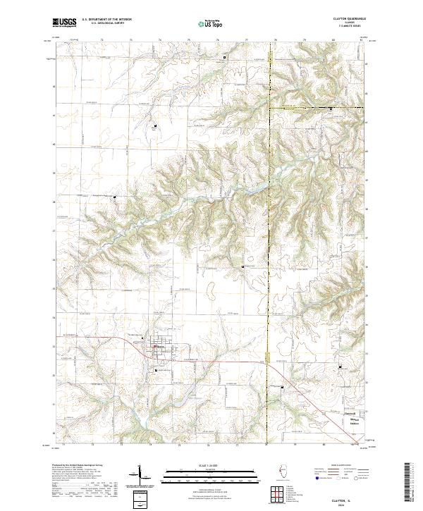 Clayton, IL — USGS 7.5-minute topo (2024)