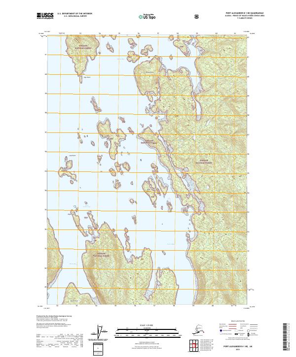 Port Alexander B-1 NE, AK — USGS 7.5-minute topo (2021)