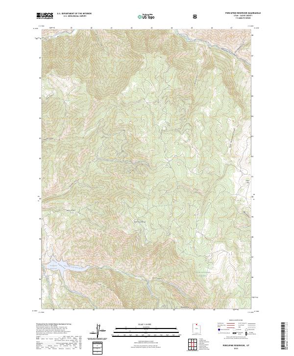 Porcupine Reservoir, UT — USGS 7.5-minute topo (2023)
