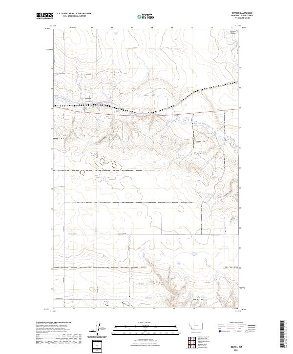 Devon, MT — USGS 7.5-minute topo (2024)