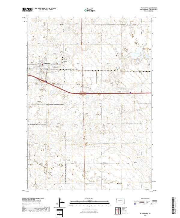 Plankinton, SD — USGS 7.5-minute topo (2021)