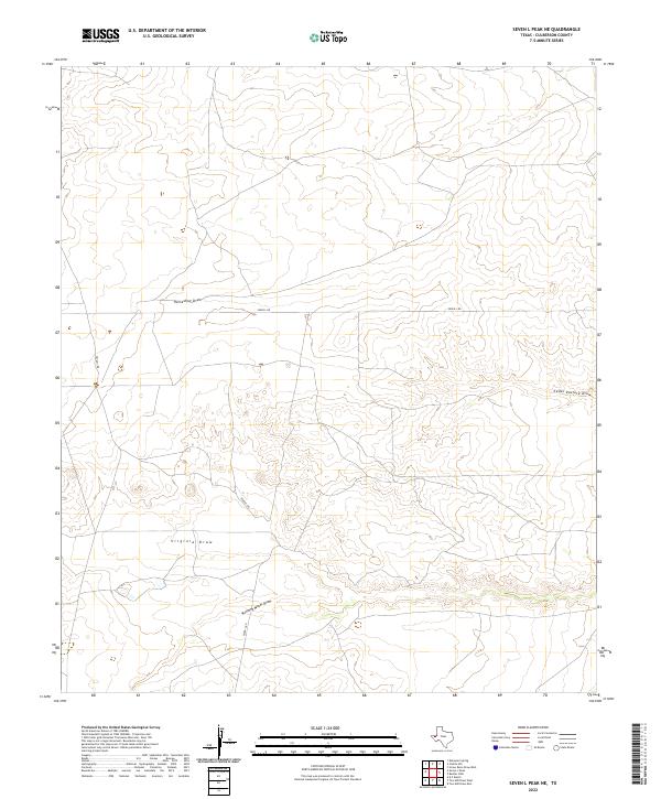 Seven L Peak NE, TX — USGS 7.5-minute topo (2022)