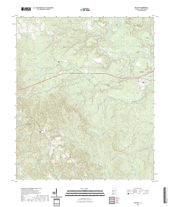 Bellamy, AL — USGS 7.5-minute topo (2024)