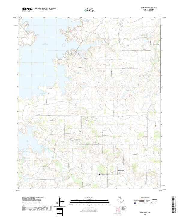 Deer Creek, TX — USGS 7.5-minute topo (2022)