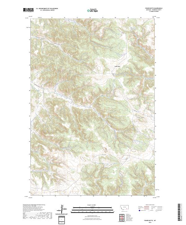 Fisher Butte, MT — USGS 7.5-minute topo (2024)