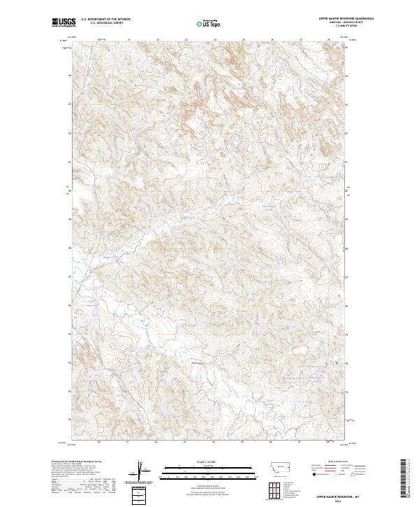 Upper Magpie Reservoir, MT — USGS 7.5-minute topo (2024)