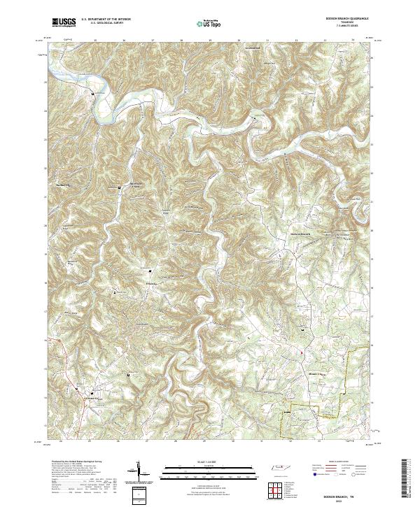 Dodson Branch, TN — USGS 7.5-minute topo (2022)