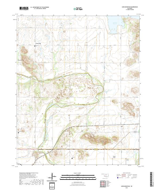 Long Mountain, OK — USGS 7.5-minute topo (2022)