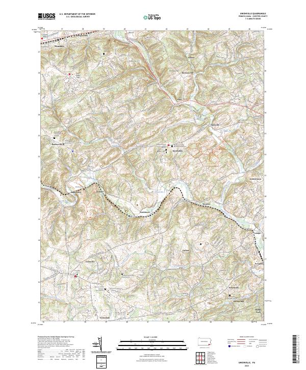 Unionville, PA — USGS 7.5-minute topo (2023)