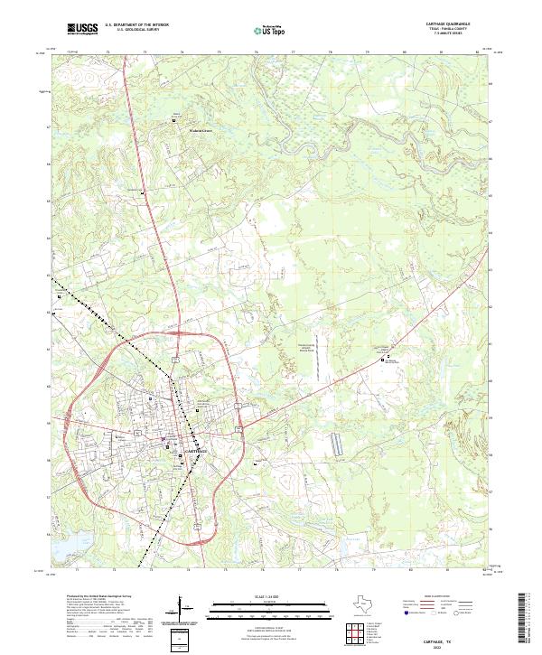 Carthage, TX — USGS 7.5-minute topo (2022)