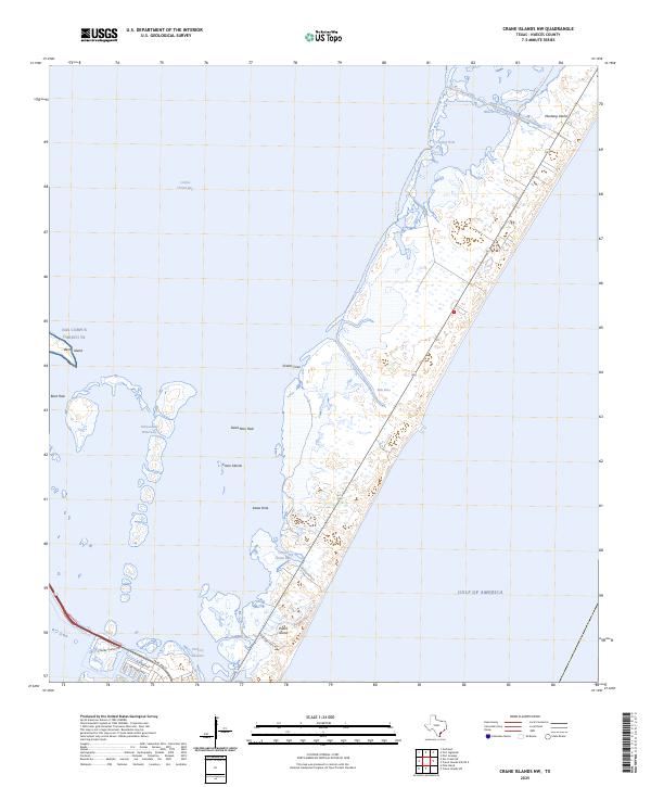 Crane Islands NW, TX — USGS 7.5-minute topo (2025)