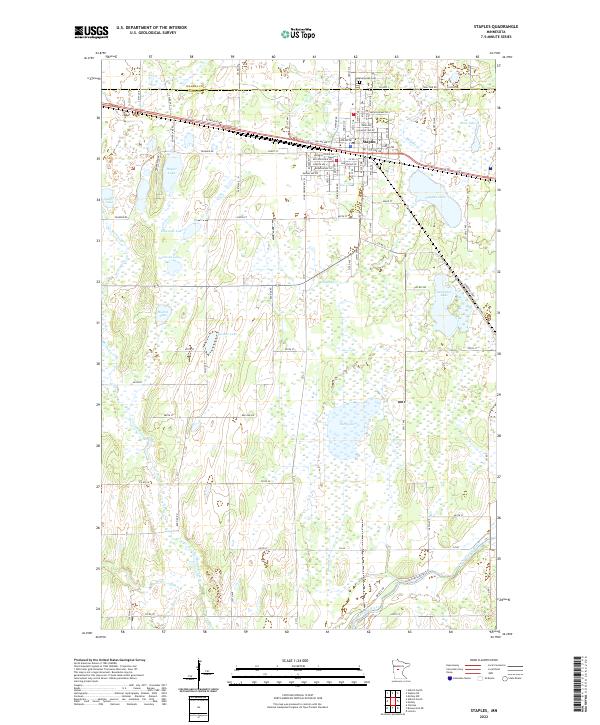Staples, MN — USGS 7.5-minute topo (2022)